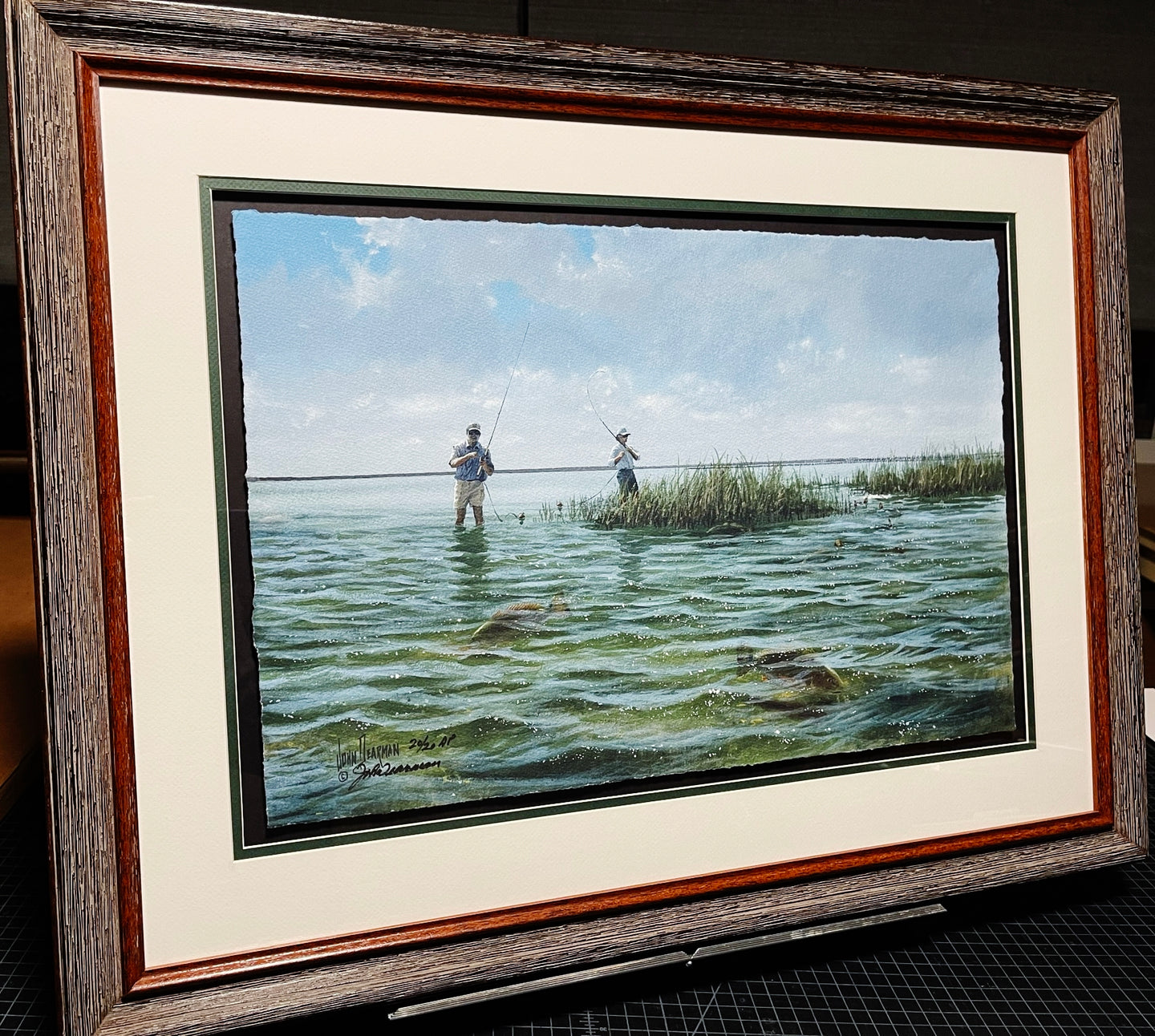 John Dearman - Redfish 2005 - Artist Proof HS GiClee - Brand New Custom Sporting Frame