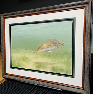 John Dearman - Redfish 2014 - Half Sheet GiClee - Brand New Custom Sporting Frame