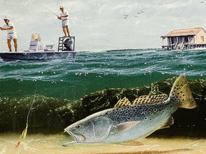 John Dearman - Speckled Trout 2007 - FS GiClee Speckled Trout - Brand New Custom Sporting Frame