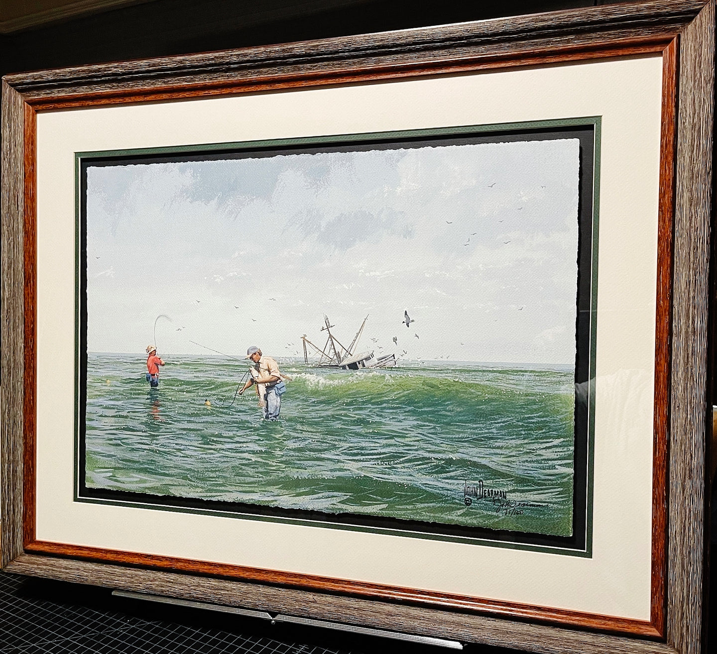 John Dearman - Surf Trout - HS GiClee - Brand New Custom Sporting Frame