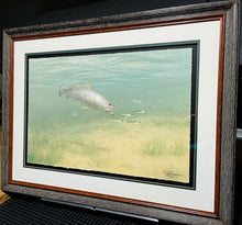 Load image into Gallery viewer, John Dearman Trout 2014 GiClee Half Sheet -  Brand New Super Custom Sporting Frame