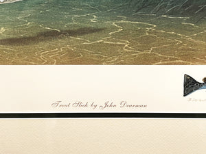 John Dearman Trout Slick Lithograph With Speckled Trout Remarque - Brand New Super Custom Sporting Frame