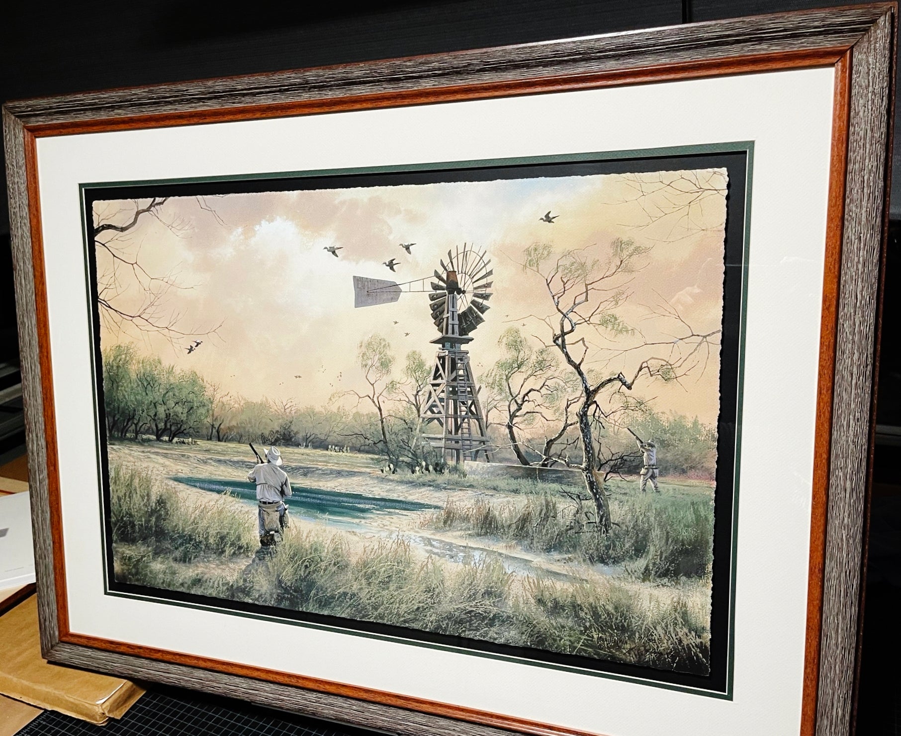 John Dearman Windmill Doves GiClee Full Sheet - Brand New Custom Sporting Frame
