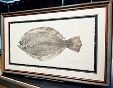 Load image into Gallery viewer, John Morrow Southern Flounder Gyotaku GiClee - Brand New Super Custom Sporting Frame
