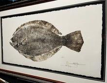 Load image into Gallery viewer, John Morrow Southern Flounder Gyotaku GiClee - Brand New Super Custom Sporting Frame