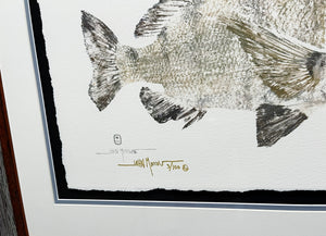 John Morrow Sow Sheepshead Gyotaku GiClee - Brand New Super Custom Sporting Frame