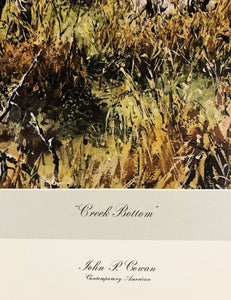 John P. Cowan - Creek Bottom - Lithograph 1978 - Brand New Custom Sporting Frame