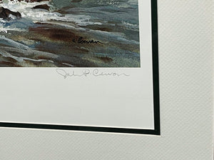 John P. Cowan 1982 Trout Unlimited Lithograph Print - "High Country" - Brand New Super Custom Sporting Frame