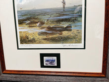 Load image into Gallery viewer, John P. Cowan - 1983 GCCA Gulf Coastal Conservation Association CCA Stamp Print With Stamp - Brand New Custom Sporting Frame