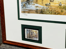 Load image into Gallery viewer, John P. Cowan 1986 Arkansas Duck Stamp Print With Double Stamps - Brand New Super Custom Sporting Frame