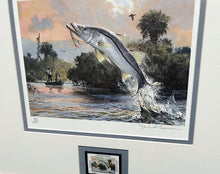Load image into Gallery viewer, John P. Cowan 1986 Gulf Coastal Conservation Association CCA GCCA Stamp Print With Stamp - Brand New Super Custom Sporting Frame