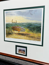 Load image into Gallery viewer, John P. Cowan 1986 Texas Saltwater Stamp Print With Stamp - Brand New Super Custom Sporting Frame