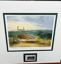 Load image into Gallery viewer, John P. Cowan 1986 Texas Saltwater Stamp Print With Stamp - Brand New Super Custom Sporting Frame