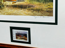 Load image into Gallery viewer, John P. Cowan 1986 Texas Saltwater Stamp Print With Stamp - Brand New Super Custom Sporting Frame