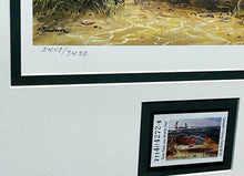 Load image into Gallery viewer, John P. Cowan 1986 Texas Saltwater Stamp Print With Stamp - Brand New Super Custom Sporting Frame