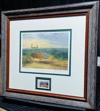 Load image into Gallery viewer, John P. Cowan 1986 Texas Saltwater Stamp Print With Stamp - Brand New Super Custom Sporting Frame