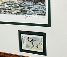 Load image into Gallery viewer, John P. Cowan 1988 Texas Waterfowl Stamp Print With Double Stamps - Brand New Custom Sporting Frame
