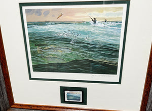 John P. Cowan - 1991 Coastal Conservation Association CCA Stamp Print With Stamp - Brand New Custom Sporting Frame