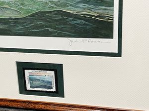 John P. Cowan - 1991 Coastal Conservation Association CCA Stamp Print With Stamp - Brand New Custom Sporting Frame