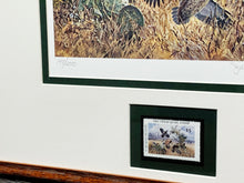 Load image into Gallery viewer, John P. Cowan 1991 Texas Quail Stamp Print With Stamp - Brand New Super Custom Sporting Frame