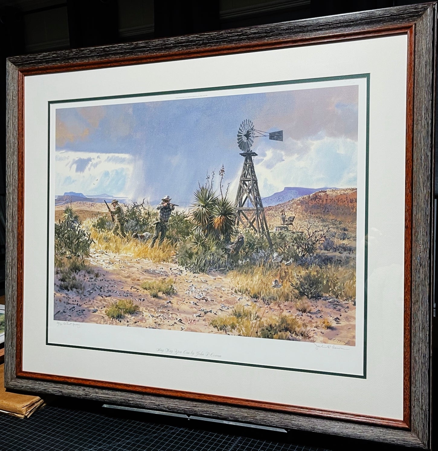 John P. Cowan Any Way You Can Lithograph Year 1999 - Brand New Super Custom Sporting Frame