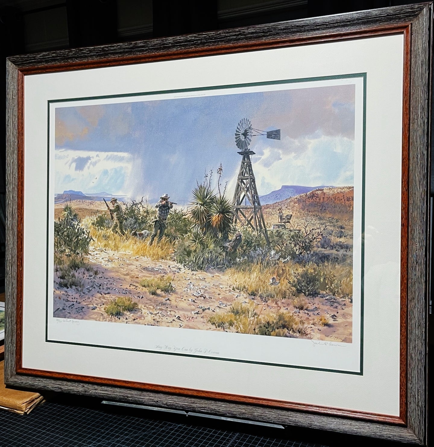 John P. Cowan - Any Way You Can - Lithograph AP 1999 - Brand New Custom Sporting Frame