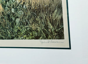 John P. Cowan At Home Lithograph Year 1982 - Brand New Super Custom Sporting Frame