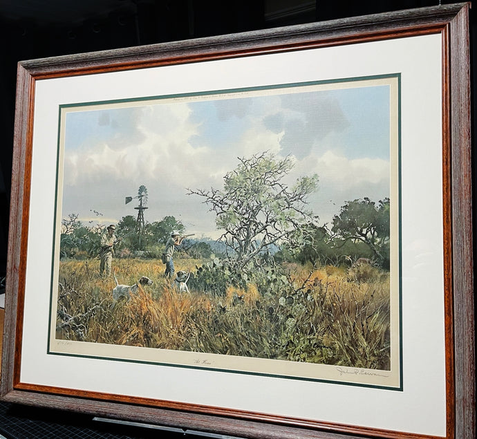 John P. Cowan At Home Lithograph Year 1982 - Brand New Super Custom Sporting Frame