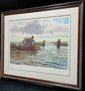 John P. Cowan - Blindside - Lithograph 1992 - Brand New Custom Sporting Frame