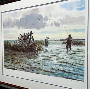 John P. Cowan - Blindside - Lithograph 1992 - Brand New Custom Sporting Frame