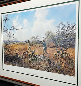 John P. Cowan Cactus Covey Lithograph Year 1988 - Brand New Super Custom Sporting Frame