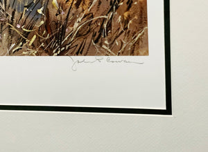 John P. Cowan Cactus Covey Lithograph Year 1988 - Brand New Super Custom Sporting Frame
