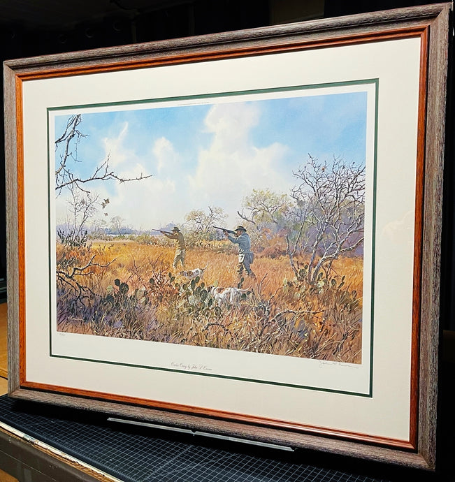 John P. Cowan Cactus Covey Lithograph Year 1988 - Brand New Super Custom Sporting Frame