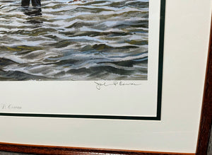 John P. Cowan Catchin' Up Lithograph Artist Proof Year 1998 - Brand New Super Custom Sporting Frame