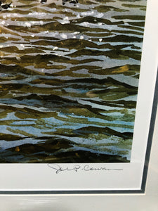 John P. Cowan Coming Home Lithograph Gold Medallion Edition Year 1985 - Brand New Super Custom Sporting Frame