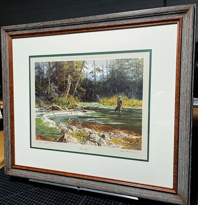 John P. Cowan Deep Run Lithograph Rare Year 1973 - Brand New Super Custom Sporting Frame