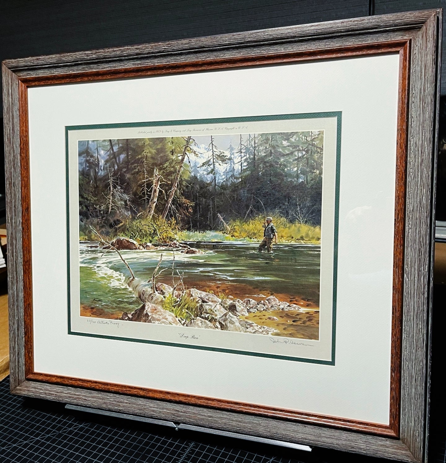 John P. Cowan - Deep Run - Lithograph Artist Proof Rare 1973 - Brand New Custom Sporting Frame