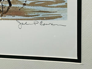 John P. Cowan Glory Hole Lithograph Year 1988 - Brand New Custom Sporting Frame,