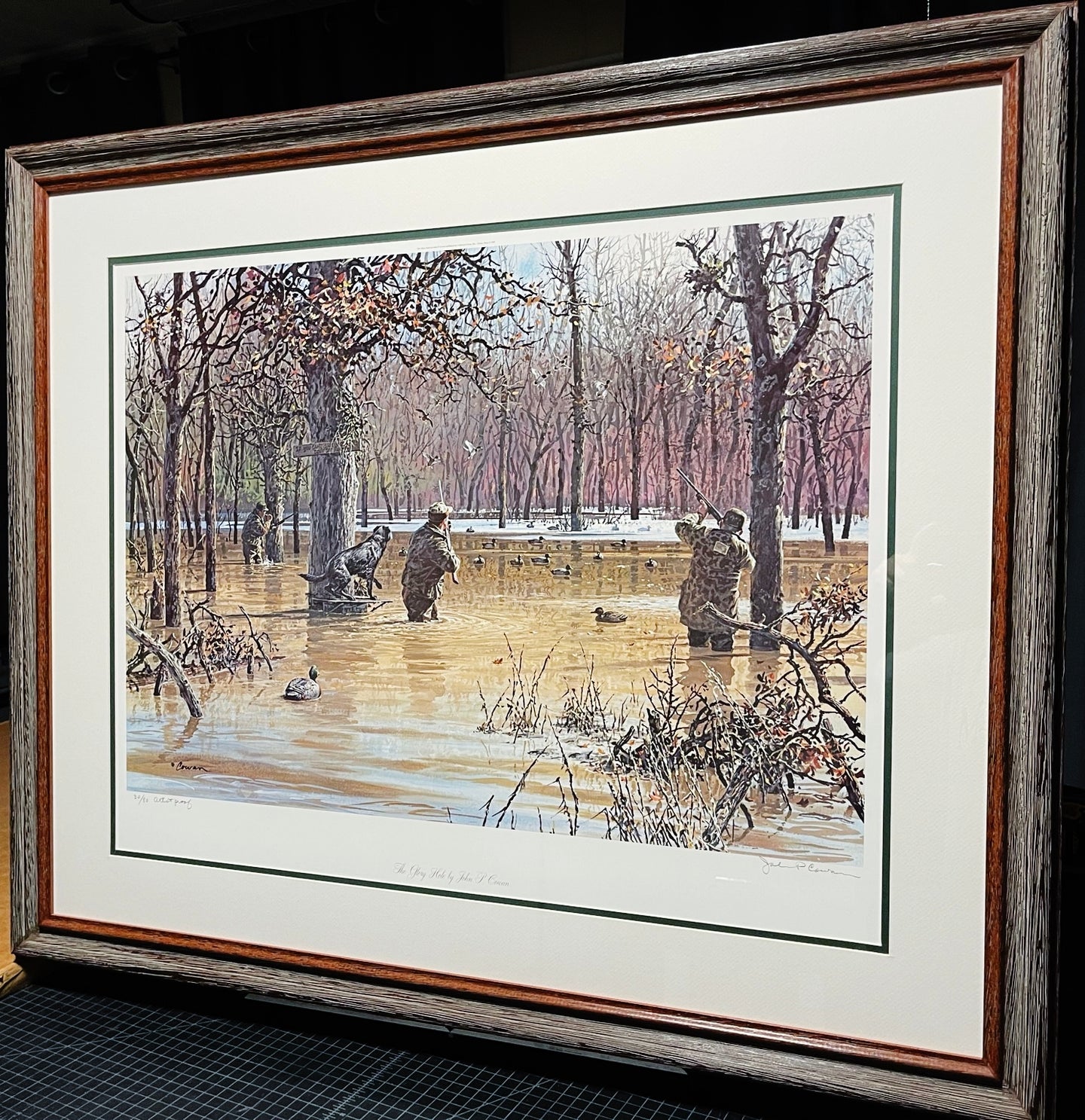 John P. Cowan - Glory Hole -  Lithograph 1988 - Brand New Custom Sporting Frame,