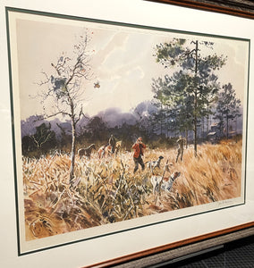 John P. Cowan In The Broomweed Lithograph Year 1971 - Brand New Custom Sporting Frame
