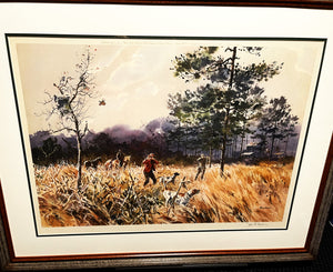 John P. Cowan - In The Broomweed - Lithograph 1971 - Brand New Custom Sporting Frame