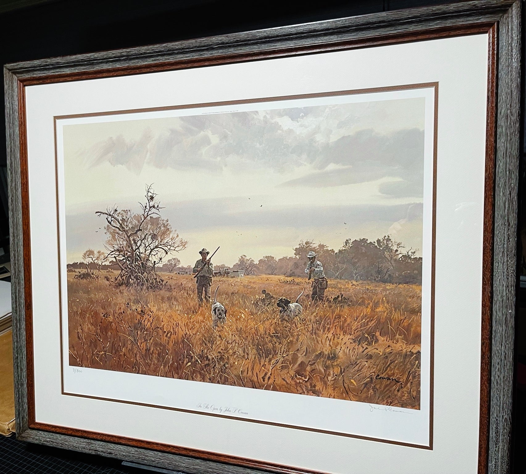John P. Cowan In The Open Lithograph Year 1990 - Brand New Custom Sporting Frame