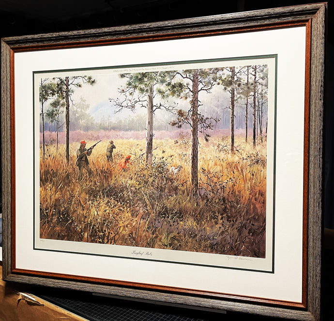 John P. Cowan Longleaf Bobs Lithograph Year 1976 - Brand New Custom Sporting Frame