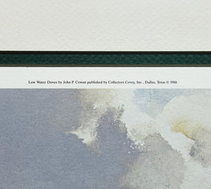 John P. Cowan Low Water Doves Lithograph Artist Proof Year 1988 - Brand New Super Custom Sporting Frame