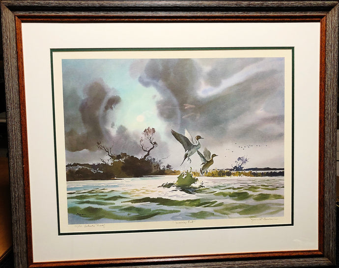 John P. Cowan Moving Out Artist Proof Lithograph Year 1965 - Brand New Super Custom Sporting Frame