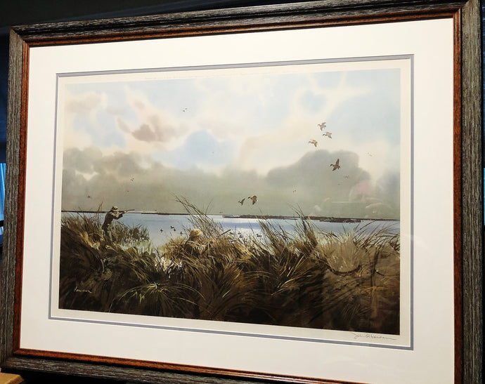John P. Cowan Night Feeders Lithograph Year 1971 - Brand New Super Custom Sporting Frame