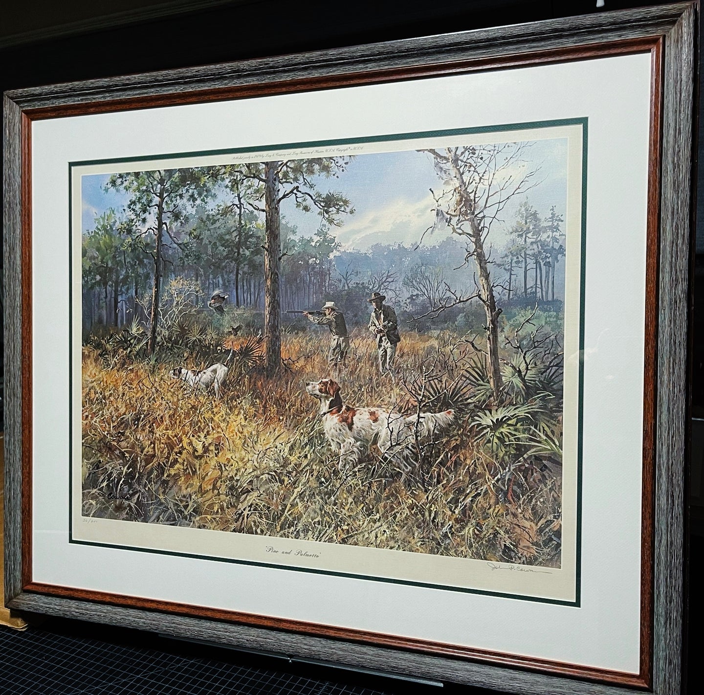 John P. Cowan - Pine and Palmetto - Lithograph 1979 - Brand New Custom Sporting Frame