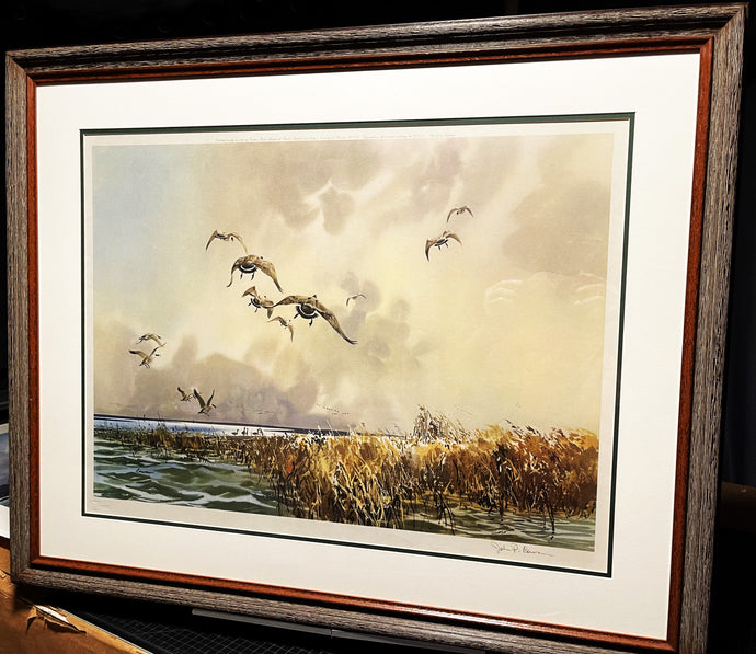 John P. Cowan Portable Blind Lithograph Year 1969 - Brand New Super Custom Sporting Frame