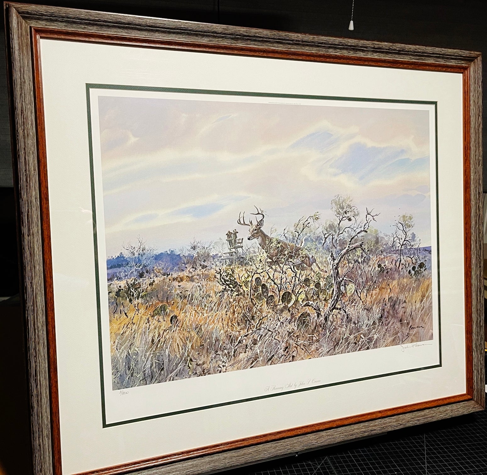 John P. Cowan Running Shot Lithograph - Brand New Super Custom Sporting Frame