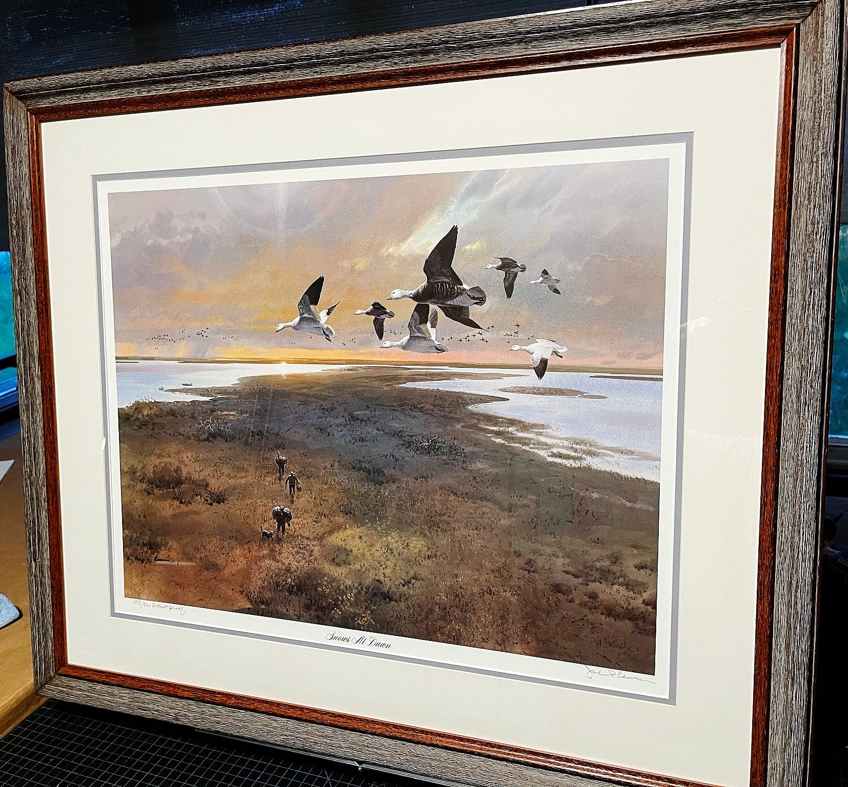 John P. Cowan Snows At Dawn Lithograph AP 1988 - Brand New Super Custom Sporting Frame